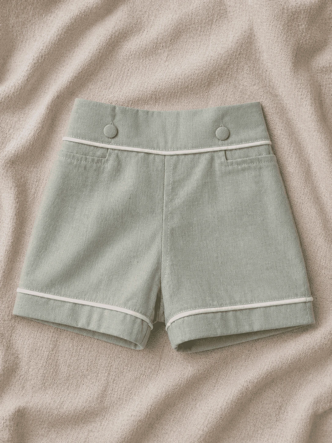 Short do Conjunto Versátil · linho misto · cós com elástico interno · bainha com acabamento profissional